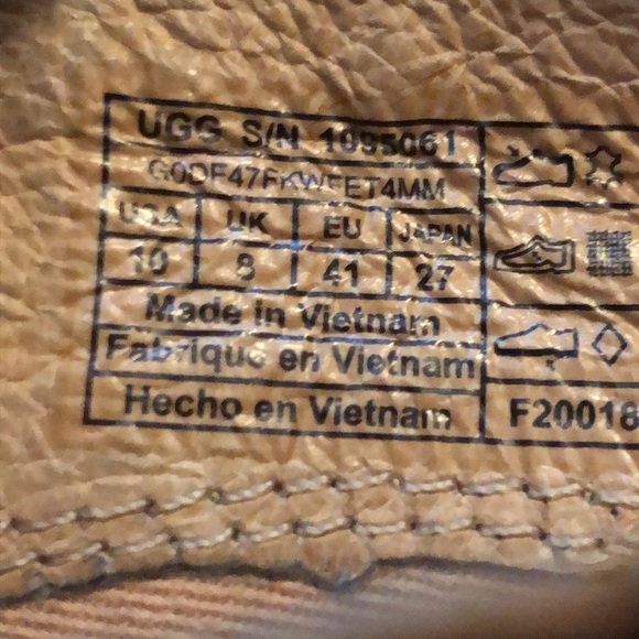 UGG Annie Leather Round Toe Stacked Heel Chestnut 1095061 - Picture 8 of 8